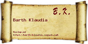 Barth Klaudia névjegykártya