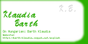 klaudia barth business card